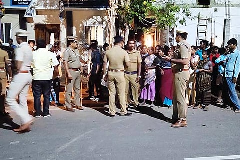 Cops deployed to prevent any untoward incident after tension gripped Kallipalayam in Coimbatore