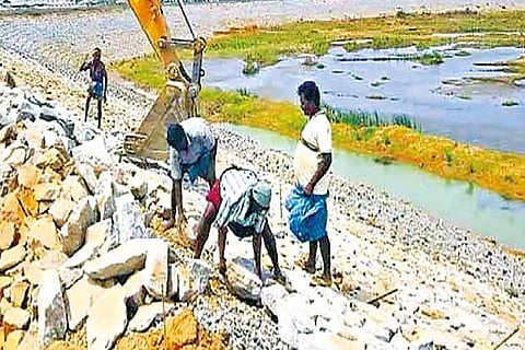 Construction work on the reservoir (File photo)