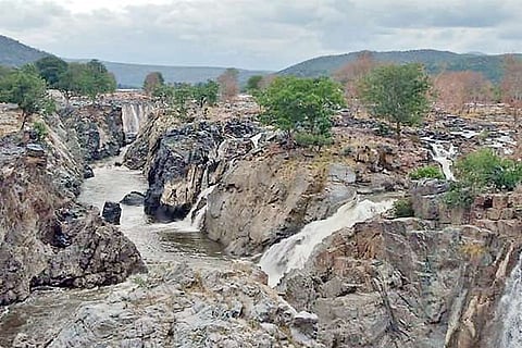 The gushing waters at Hogenakkal falls