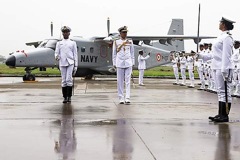 Naval Chief Admiral Karambir Singh commissioning Dornier squadron at Meenambakkam on Monday