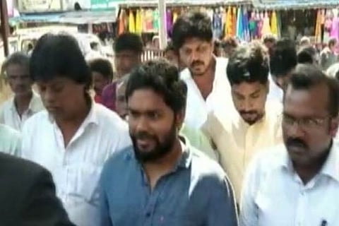 Pa Ranjith leaves after appearing at the Tirupananthal police station on Wednesday