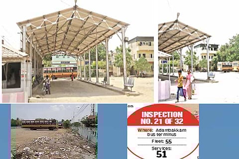 The terminus lacks sufficient seating facility for commuters; without concrete flooring, dust gets accumulated