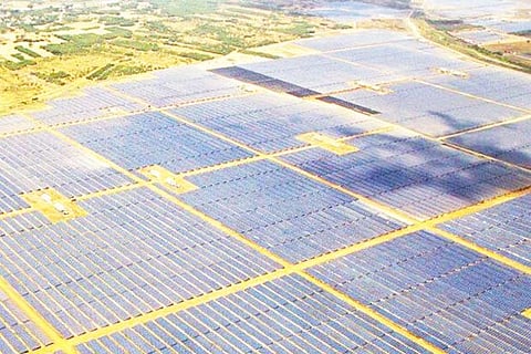 The solar power plant in Kamuthi, Ramanathapuram