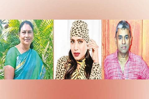 A Revathi, Author; Kalki Subramaniam, Author and motivational speaker; Sunil Menon, Gay rights activist