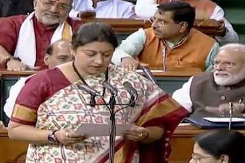 Smriti receives longest applause while taking oath as LS member
