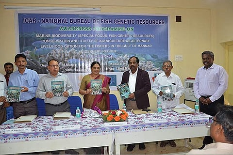 B Meenakumari, former Chairperson, NBA and Deputy Director General of Fisheries, ICAR , chief guest, releasing