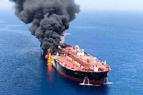 U.S. Navy says mine fragments suggest Iran behind Gulf tanker attack