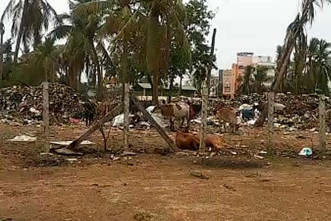 The garbage dumpyard situated at Perumbakkam
