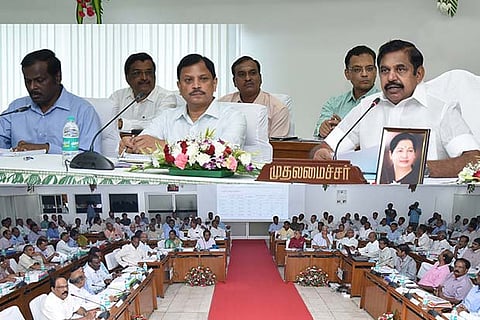 Chief Minister Edappadi K Palaniswami in a review meeting with PWD officials at the Secretariat on Wednesday
