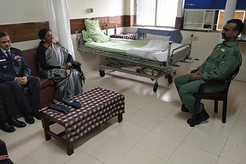 Defence Minister Nirmala Sitharaman meets Wing Commander Abhinandan at Air Force medical facility