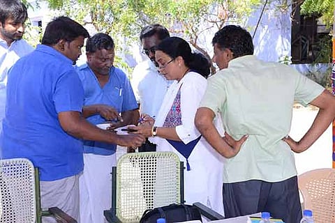 A team of scientists from NEERI conduct tests with additives in a factory in Sivakasi