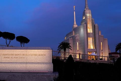A general view shows Italy's first Mormon temple in Rome, Italy