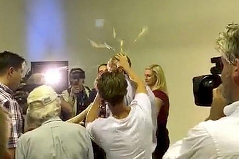 The incident was caught on video