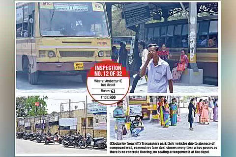 Damaged concrete floor turns Ambattur IE bus depot into dust bowl