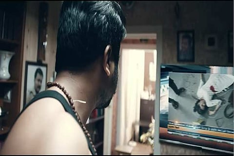 A screenshot of Bobby Simha from the film Agni Devi