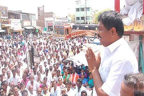 AIADMK by-election candidate canvases for Kanimozhi