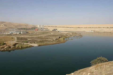A view of the Mosul Dam on the Tigris River in Mosul