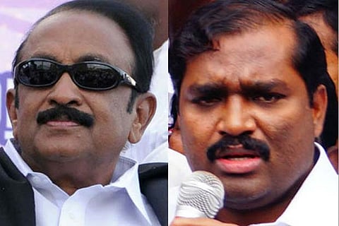 Vaiko, MDMK leader; Velmurugan, Tamilaga Vazhvurimai Katchi leader