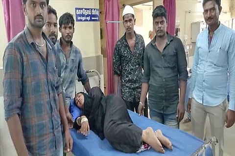 Shamsheena, who was assaulted in Pernambut, undergoing treatment at a hospital