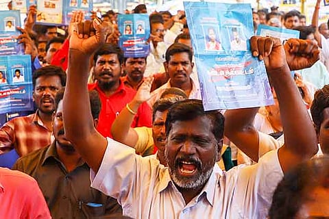 VCK holds protest condemning atrocities against Dalits