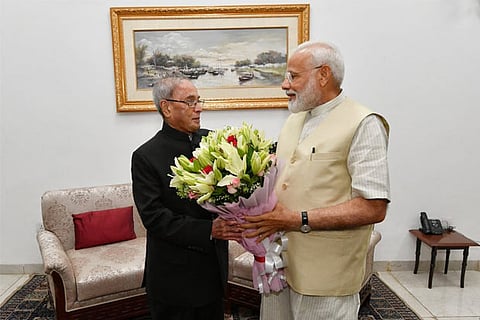 Modi meets ex-President Pranab Mukherjee