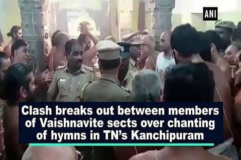 Kanchi temple priests clash over chanting hymns