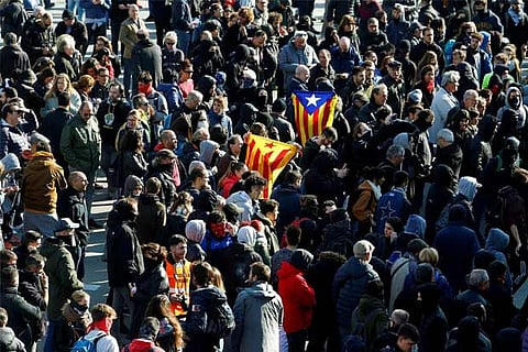 Pro-independence protesters take to Barcelona's main train station