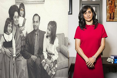A photograph of the Anand family; Anita Anand