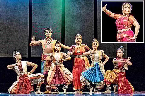 From the dance production, Tales From the Bull and the Tiger; (inset) Ananda Shankar Jayant