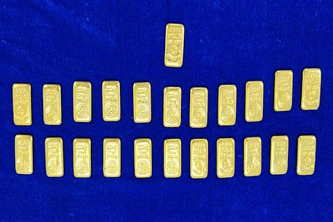 23 gold bars were recovered from underneath a seat