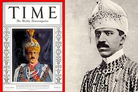 Mir Osman Ali Khan on the cover of Time magazine, 1937, labelled as the 5th richest man in history