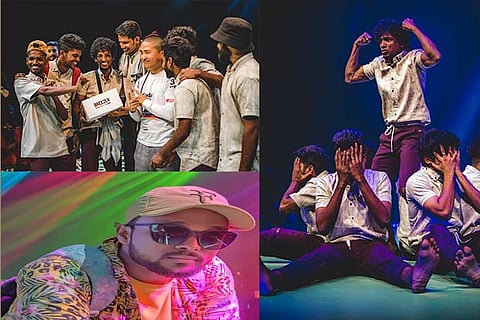 Members of Born From A Boombox that won a recent hip-hop dance fest; Crew during a performance; Ravi Verma