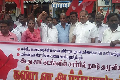 Left parties protest against Centre’s anti-people policy