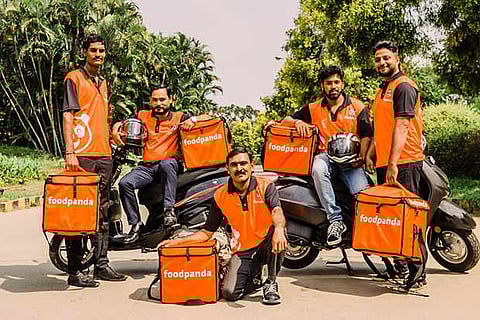 When delivery staffers shoulder festive load