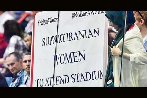 Iran's woman football fan dies after setting herself on fire