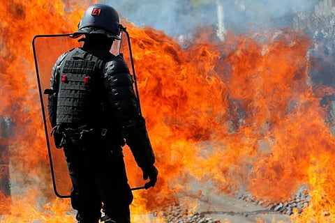 Police face protesters in Nantes as 'yellow vest' marches resume