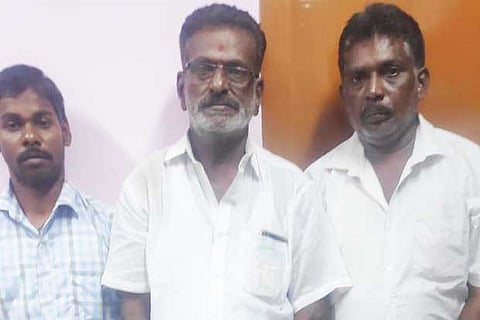 The three cab drivers who were arrested at the airport