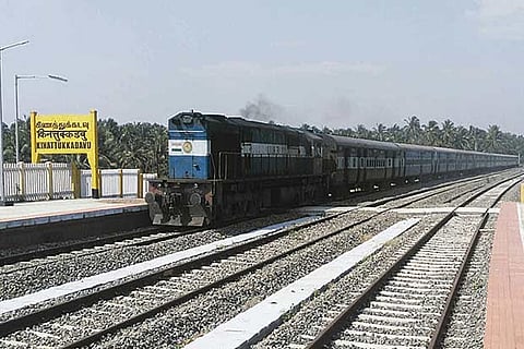 A file photo of a train running on Pollachi route