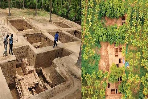Images of excavation sites at Keezhadi in Sivaganga district