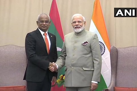 Modi holds bilaterals with Namibia, Maldives presidents