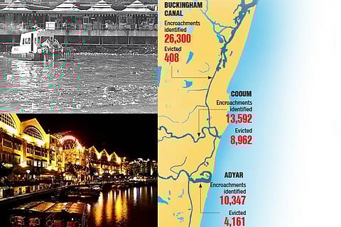 Before and after: The cleanup in Singapore saw a relocation of about 4k squatters, including hawkers