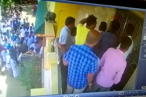 The CCTV footage showing men who have barged into the house of the social activists in Coimbatore on Sunday