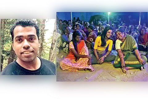 Anand Ravichandran (L); A still from Sethum Aayiram Pon