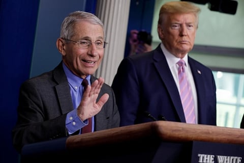 Anthony Fauci and Donald Trump