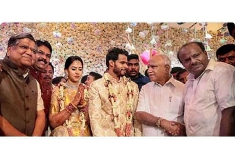 Did Karnataka CM Yediyarappa attend HD Kumarasamy's son's wedding?