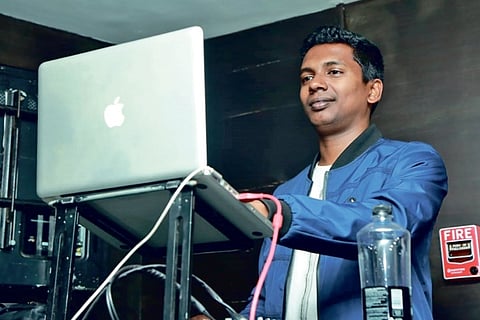 Mridangam artist Praveen Kumar (left) and Vinod Karthik