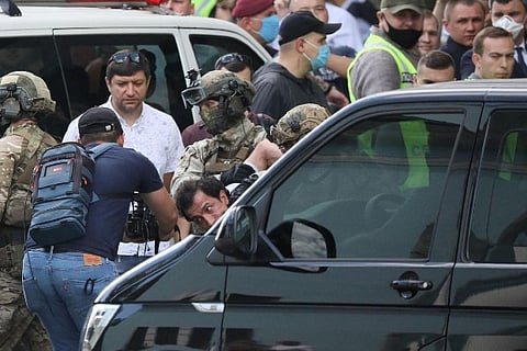 Man suspected to be armed takes hostage in Kyiv bank