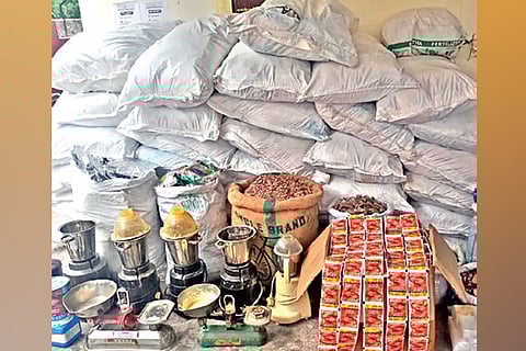 The banned tobacco products seized
