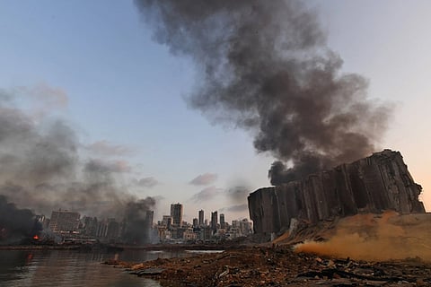 The aftermath of the massive explosion at the port of Beirut, in the heart of the Lebanese capital.