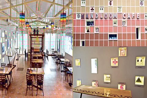 Parivattams and shuttles are used as lamps in the newly opened handloom cafe situated in Egmore